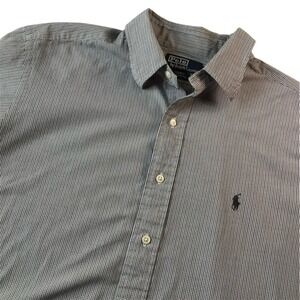 Polo Ralph Lauren Shirt Mens Black Lowell Button Up Sport 17 34/35 Gingham LS